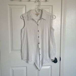 Style & Co 100% cotton button up ivory